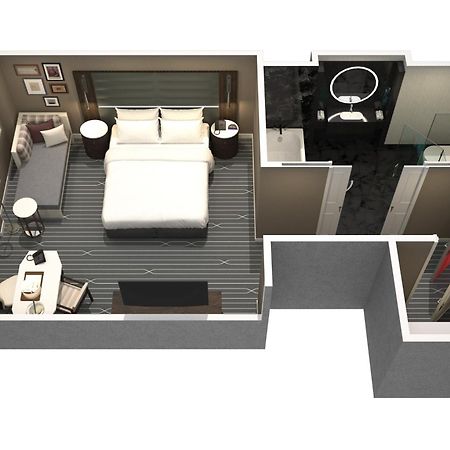 Sheraton Grand Sydney Hyde Park Exterior photo A typical room layout of a hotel room